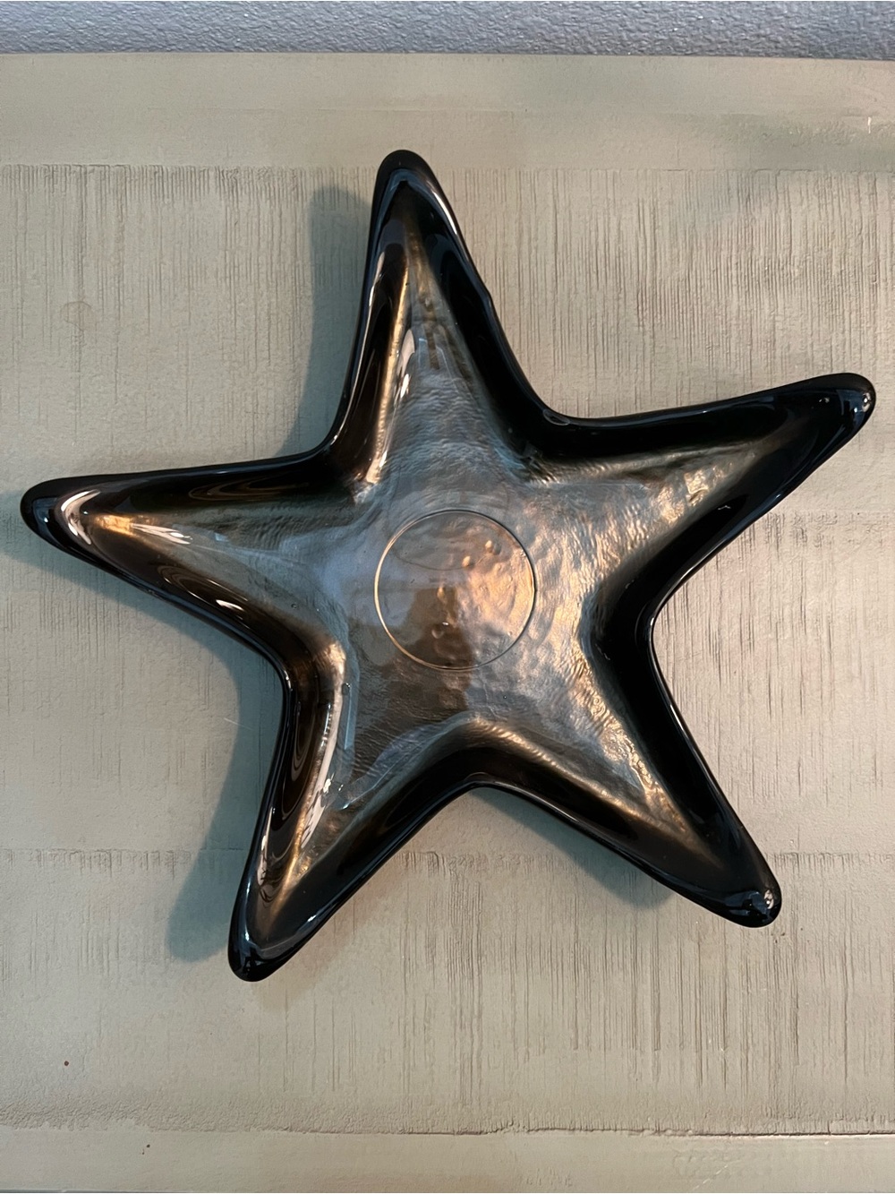 Black Star Glass Art Decorative Accent